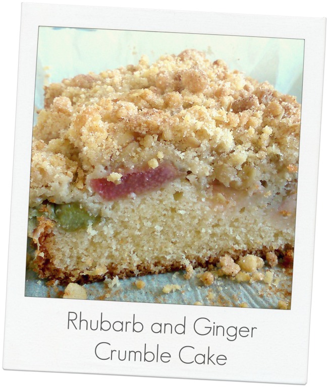 Rhubarb and Ginger Crumble Cake